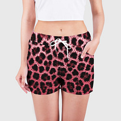 Шорты женские Леопардовый розовый, цвет: 3D-принт — фото 2