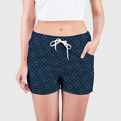 Шорты женские Синяя геометрическая текстура, цвет: 3D-принт — фото 2