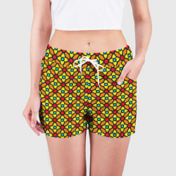 Шорты женские Цветочный витраж, цвет: 3D-принт — фото 2