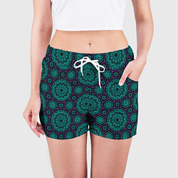 Шорты женские Мозаика на фиолетовом, цвет: 3D-принт — фото 2