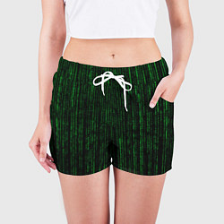 Шорты женские Матрица - код, цвет: 3D-принт — фото 2