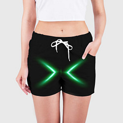 Шорты женские Neon green lines, цвет: 3D-принт — фото 2