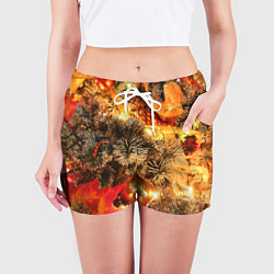 Шорты женские Атмосфера Рождества, цвет: 3D-принт — фото 2
