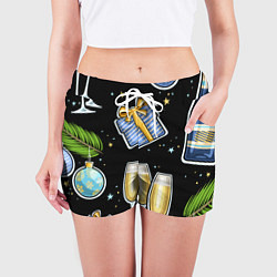 Шорты женские Новогодний вайб, цвет: 3D-принт — фото 2