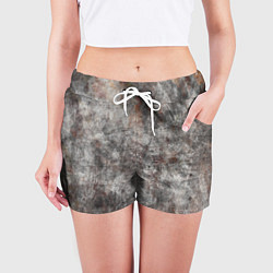 Шорты женские Абстракция - gray stone, цвет: 3D-принт — фото 2