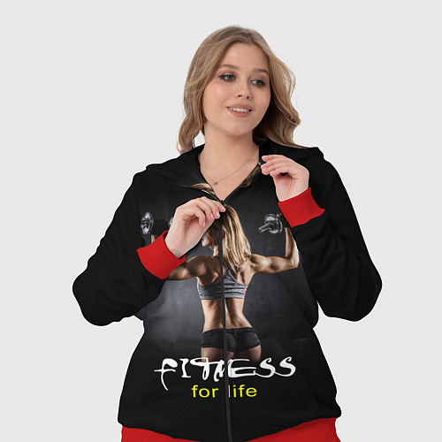 Женский костюм Fitness for life / 3D-Красный – фото 3