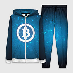 Женский 3D-костюм Bitcoin Blue, цвет: 3D-белый