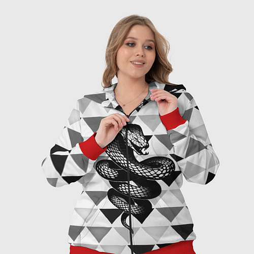 Женский костюм Snake Geometric / 3D-Красный – фото 3