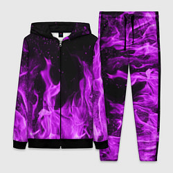 Женский 3D-костюм Фиолетовый огонь, цвет: 3D-черный