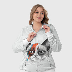 Женский 3D-костюм David Bowie: Grumpy cat, цвет: 3D-белый — фото 2