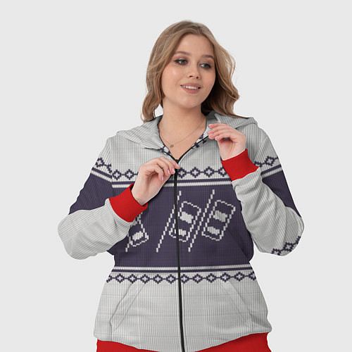 Женский костюм Форсаж: Зимний узор / 3D-Красный – фото 3