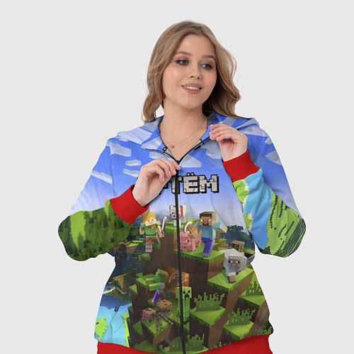 Женский костюм Майнкрафт: Артём / 3D-Красный – фото 3