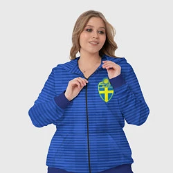 Женский 3D-костюм Сборная Швеции: Гостевая ЧМ-2018, цвет: 3D-синий — фото 2