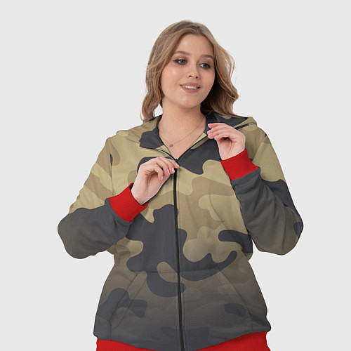Женский костюм Camouflage Khaki / 3D-Красный – фото 3