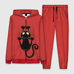 Женский 3D-костюм Черный кот, цвет: 3D-красный