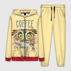 Женский 3D-костюм Owls like coffee, цвет: 3D-красный