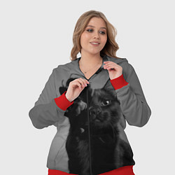 Женский 3D-костюм Черный котик, цвет: 3D-красный — фото 2