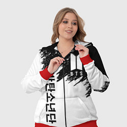 Женский 3D-костюм BTS: White & Black, цвет: 3D-красный — фото 2