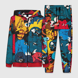 Женский 3D-костюм Годзилла, цвет: 3D-красный