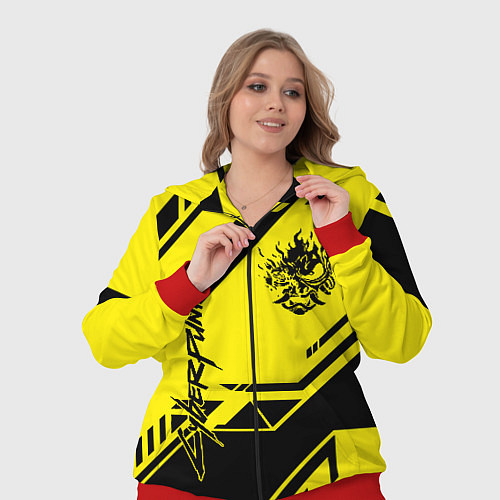 Женский костюм Cyberpunk 2077: Yellow Samurai / 3D-Красный – фото 3