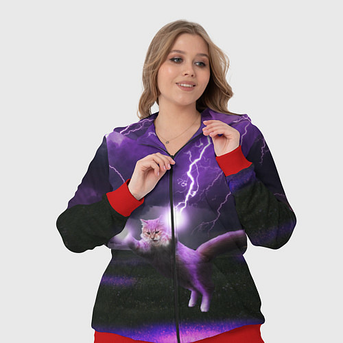 Женский костюм Кот и Молнии / 3D-Красный – фото 3