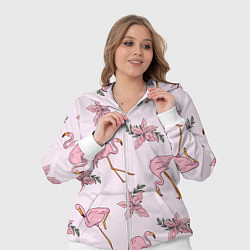 Женский 3D-костюм Розовый фламинго, цвет: 3D-белый — фото 2