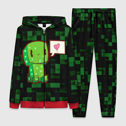 Женский 3D-костюм Minecraft Creeper, цвет: 3D-красный