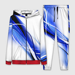 Женский 3D-костюм GEOMETRY STRIPES BLUE, цвет: 3D-красный