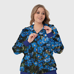 Женский 3D-костюм Поле синих цветов фиалки лето, цвет: 3D-синий — фото 2