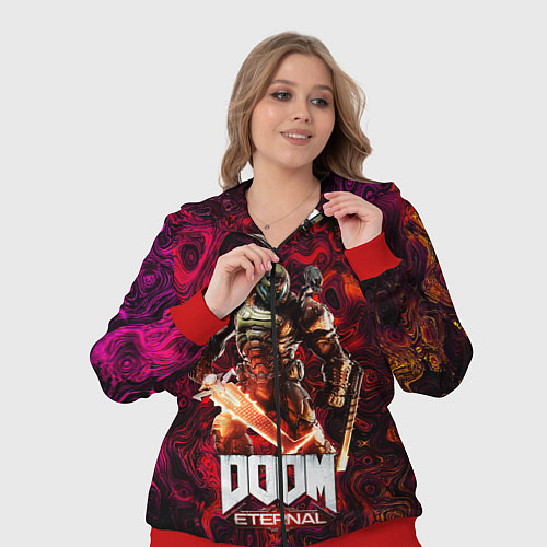 Женский костюм Doom Eternal Дум Этернал / 3D-Красный – фото 3
