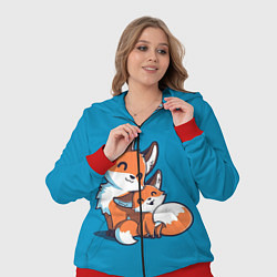 Женский 3D-костюм Лисья семья, цвет: 3D-красный — фото 2