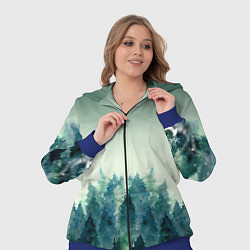 Женский 3D-костюм Акварельный лес градиент, цвет: 3D-синий — фото 2