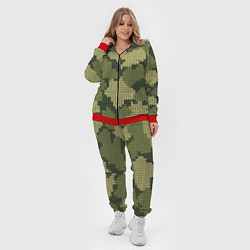Женский 3D-костюм Вязаный принт милитари, цвет: 3D-красный — фото 2
