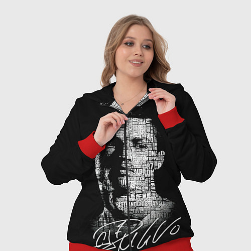 Женский костюм Кристиано Рональдо автограф / 3D-Красный – фото 3