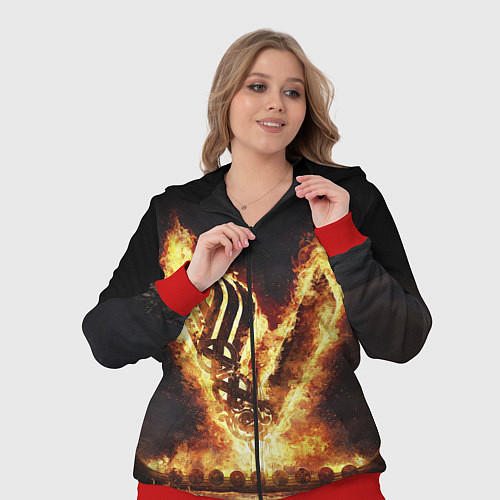 Женский костюм ВИКИНГИ VIKINGS V / 3D-Красный – фото 3