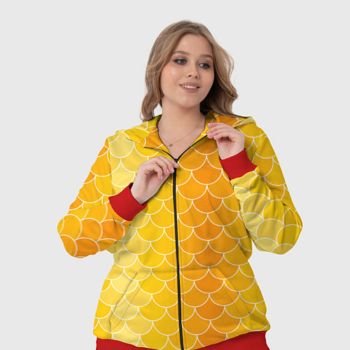 Женский костюм Желтая чешуя / 3D-Красный – фото 3