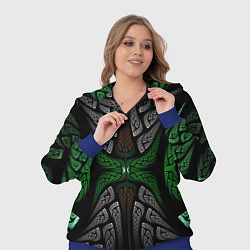 Женский 3D-костюм Серо-Зеленые Узоры, цвет: 3D-синий — фото 2