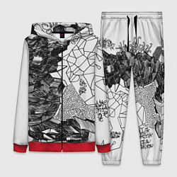 Женский 3D-костюм Структурная мозайка, цвет: 3D-красный