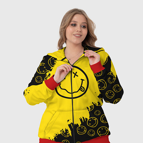 Женский костюм Nirvana Smile Нирвана Рваный Паттерн / 3D-Красный – фото 3