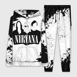 Женский 3D-костюм Нирвана Рок Группа Гранж ЧБ Nirvana, цвет: 3D-белый