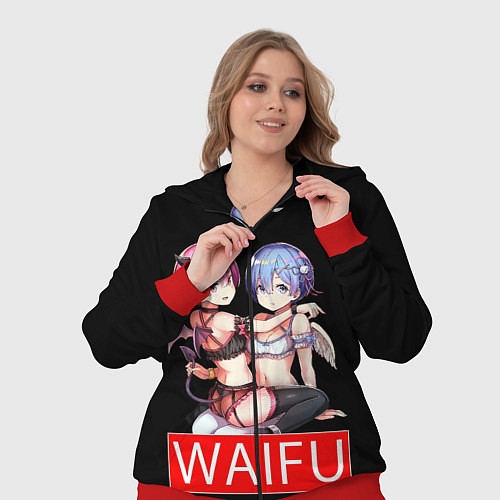 Женский костюм Рем и рам вайфу Re zero ahegao / 3D-Красный – фото 3