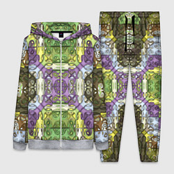 Женский 3D-костюм Коллекция Фрактальная мозаика Фиолетово-зеленый, цвет: 3D-меланж