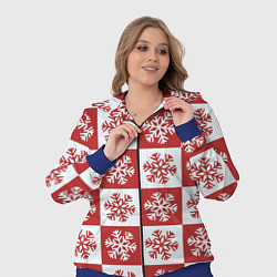 Женский 3D-костюм Шахматные Снежинки, цвет: 3D-синий — фото 2