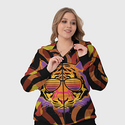 Женский 3D-костюм Крутой тигр в очках ретро, цвет: 3D-черный — фото 2