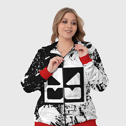 Женский 3D-костюм GEOMETRY DASH BLACK & WHITE SMILE, цвет: 3D-красный — фото 2