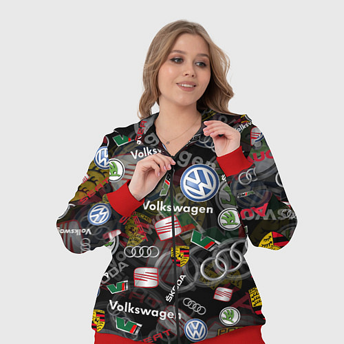 Женский костюм Volkswagen Group AUDI VW SEAT PORSCHE SKODA / 3D-Красный – фото 3