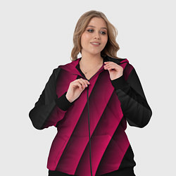 Женский 3D-костюм Red Stripe 3D Красные полосы, цвет: 3D-черный — фото 2