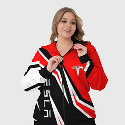 Женский 3D-костюм ТЕСЛА - КРАСНЫЙ СПОРТИВНЫЙ, цвет: 3D-черный — фото 2