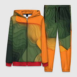 Женский 3D-костюм Зеленые дюны, цвет: 3D-красный