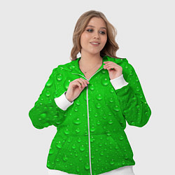 Женский 3D-костюм Зеленый фон с росой, цвет: 3D-белый — фото 2
